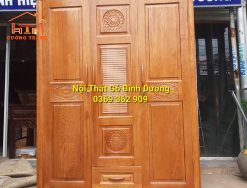 TỦ ÁO GỖ SỒI NGA 1M6 HẬU GỖ