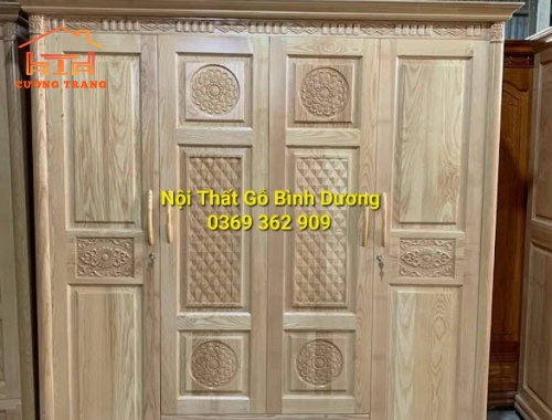 TỦ ÁO GỖ SỒI NGA  HẬU GỖ