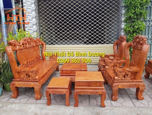 SALON GỖ HƯƠNG ĐÁ 100% CỘT 12 MẪU TỨ LINH