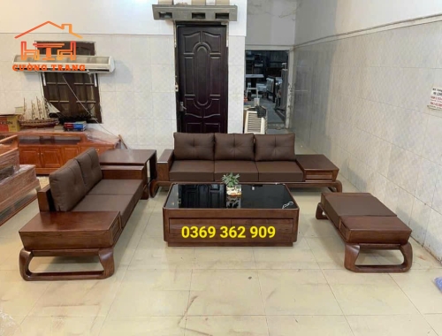 SOFA 2 VĂNG GỖ SỒI NGA CHÂN XOẮN