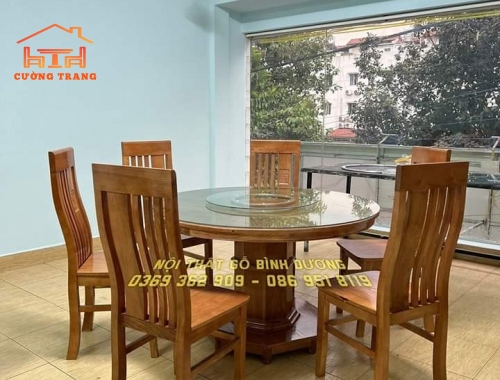 BÀN ĂN TRÒN GỖ SỒI NGA
