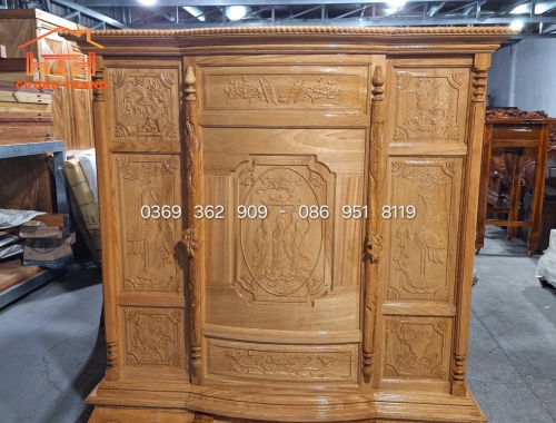 TỦ THỜ GỖ GÕ ĐỎ NGANG 1M47