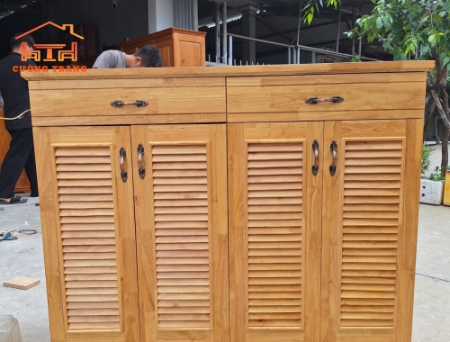 TỦ GIÀY DÉP GỖ CAO SU 1M2