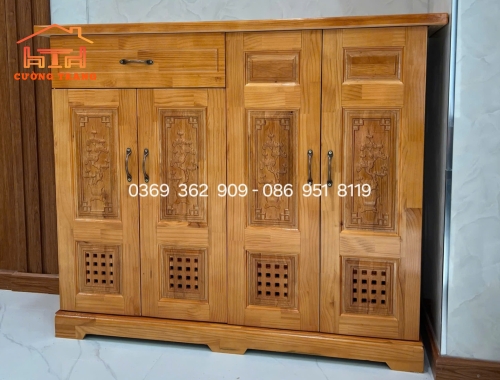 TỦ GIÀY DÉP GỖ CAO SU 1M2