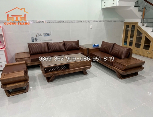 SOFA GỖ HƯƠNG XÁM 100% MẪU CÁNH TIÊN