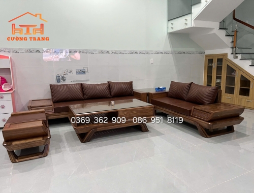 SOFA GỖ HƯƠNG XÁM 100% MẪU CÁNH TIÊN
