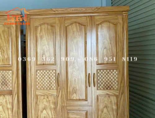 TỦ ÁO GÕ ĐỎ DÁN VÂN CAO CẤP